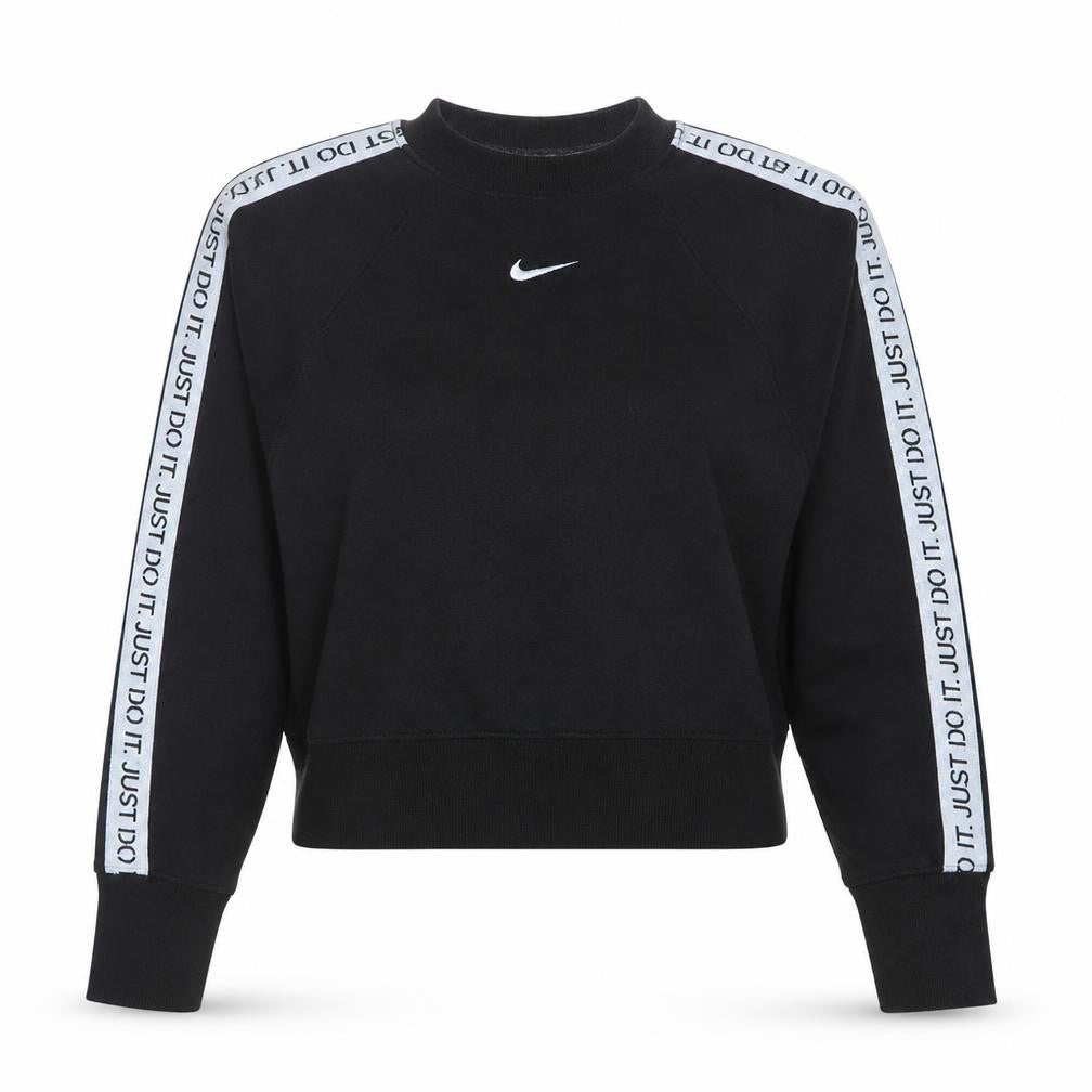 Nike Women Black Dri-Fit Crew Neck Logo Sweatshirt Size S