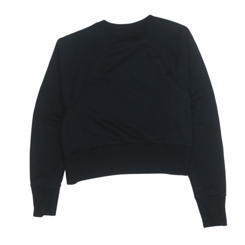 Nike Women Black Dri-Fit Crew Neck Logo Sweatshirt Size S