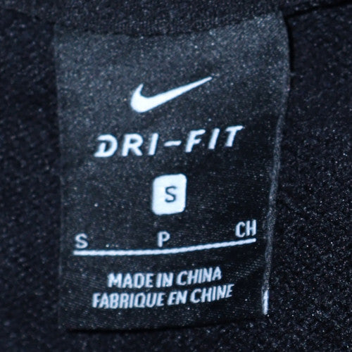 Nike Women Black Dri-Fit Crew Neck Logo Sweatshirt Size S