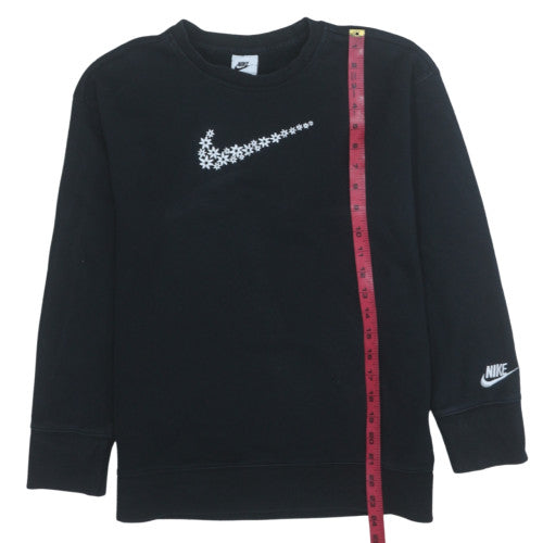 Nike Girls Black XL Fleece Pullover Sweatshirt with Logo Graphic