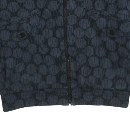 Nike Mens Black Full Zip Hooded Sweatshirt L Geometric Pattern