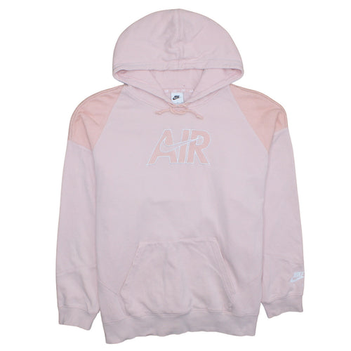 Nike Womens Pink Pullover Hoodie XL Cotton Blend Air Logo Sweatshirt