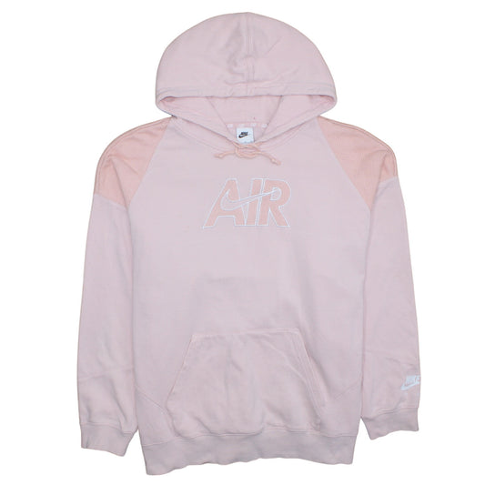 Nike Womens Pink Pullover Hoodie XL Cotton Blend Air Logo Sweatshirt