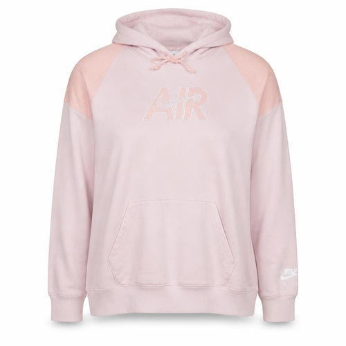 Nike Womens Pink Pullover Hoodie XL Cotton Blend Air Logo Sweatshirt