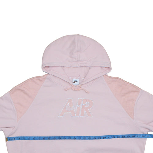 Nike Womens Pink Pullover Hoodie XL Cotton Blend Air Logo Sweatshirt