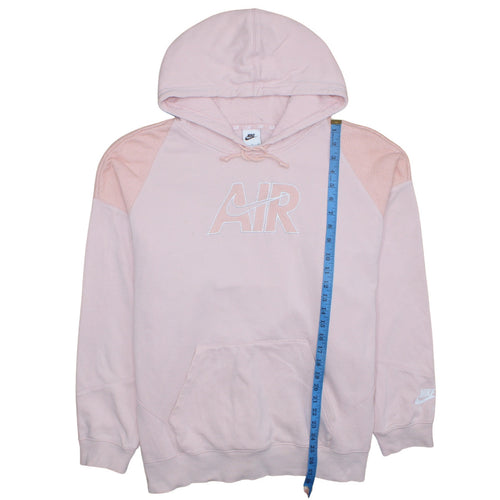 Nike Womens Pink Pullover Hoodie XL Cotton Blend Air Logo Sweatshirt