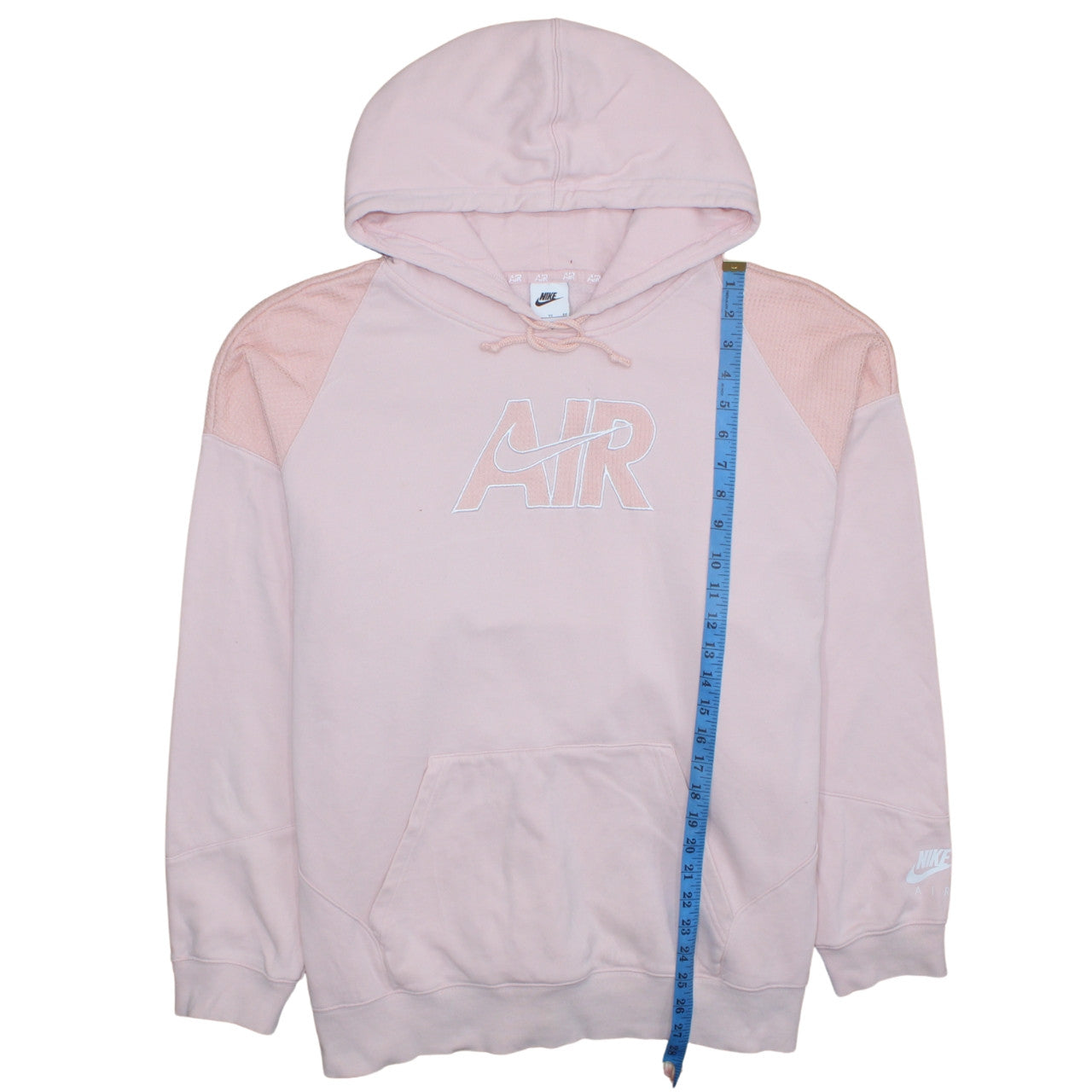 Nike Womens Pink Pullover Hoodie XL Cotton Blend Air Logo Sweatshirt