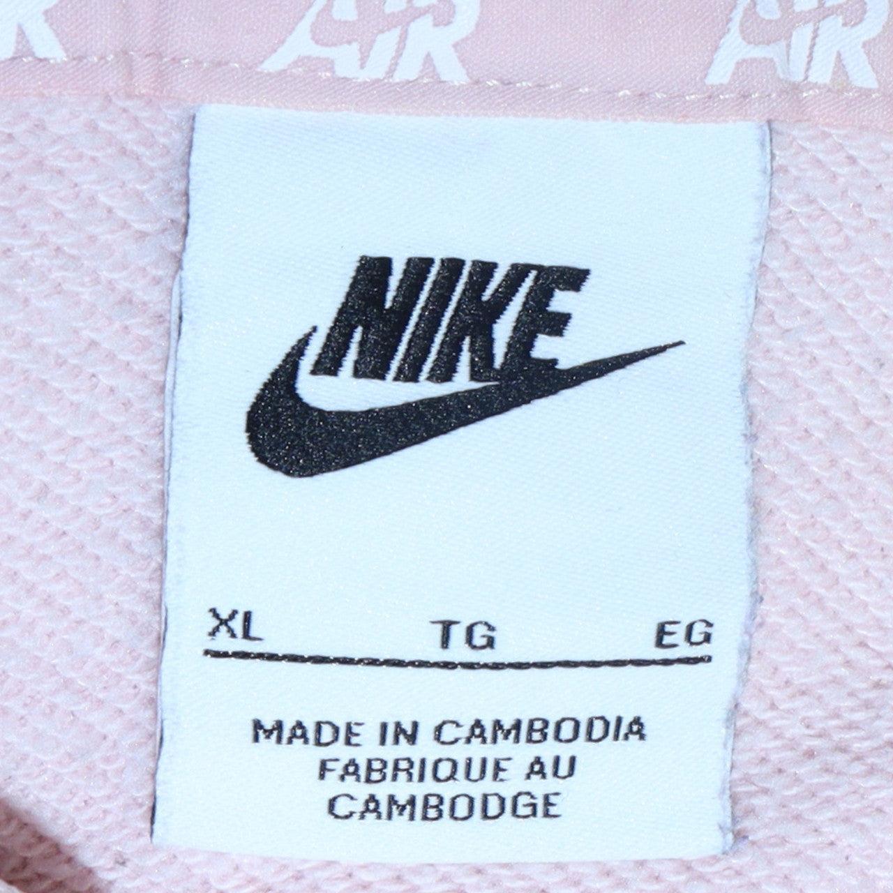 Nike Womens Pink Pullover Hoodie XL Cotton Blend Air Logo Sweatshirt