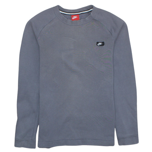 Nike Men's Grey Crew Neck Long Sleeve Pullover Sweatshirt S