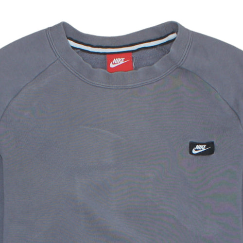 Nike Men's Grey Crew Neck Long Sleeve Pullover Sweatshirt S