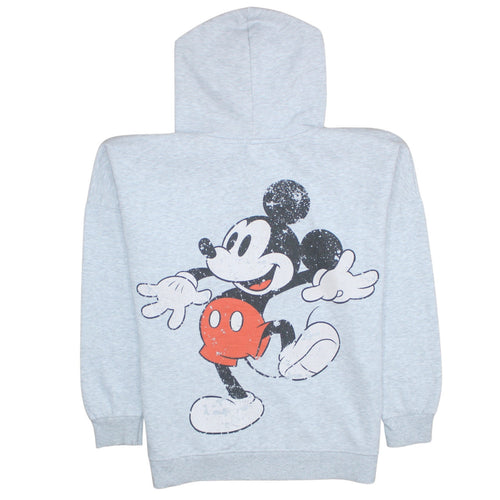 Disney Mickey & Friends Grey Hoodie Women M 12-14 Pullover Sweatshirt