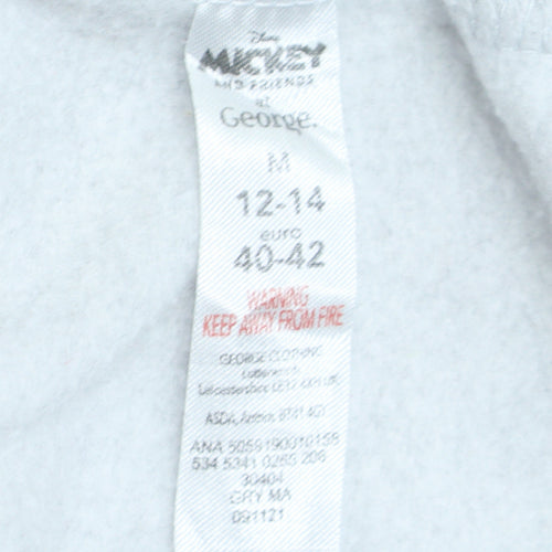 Disney Mickey & Friends Grey Hoodie Women M 12-14 Pullover Sweatshirt