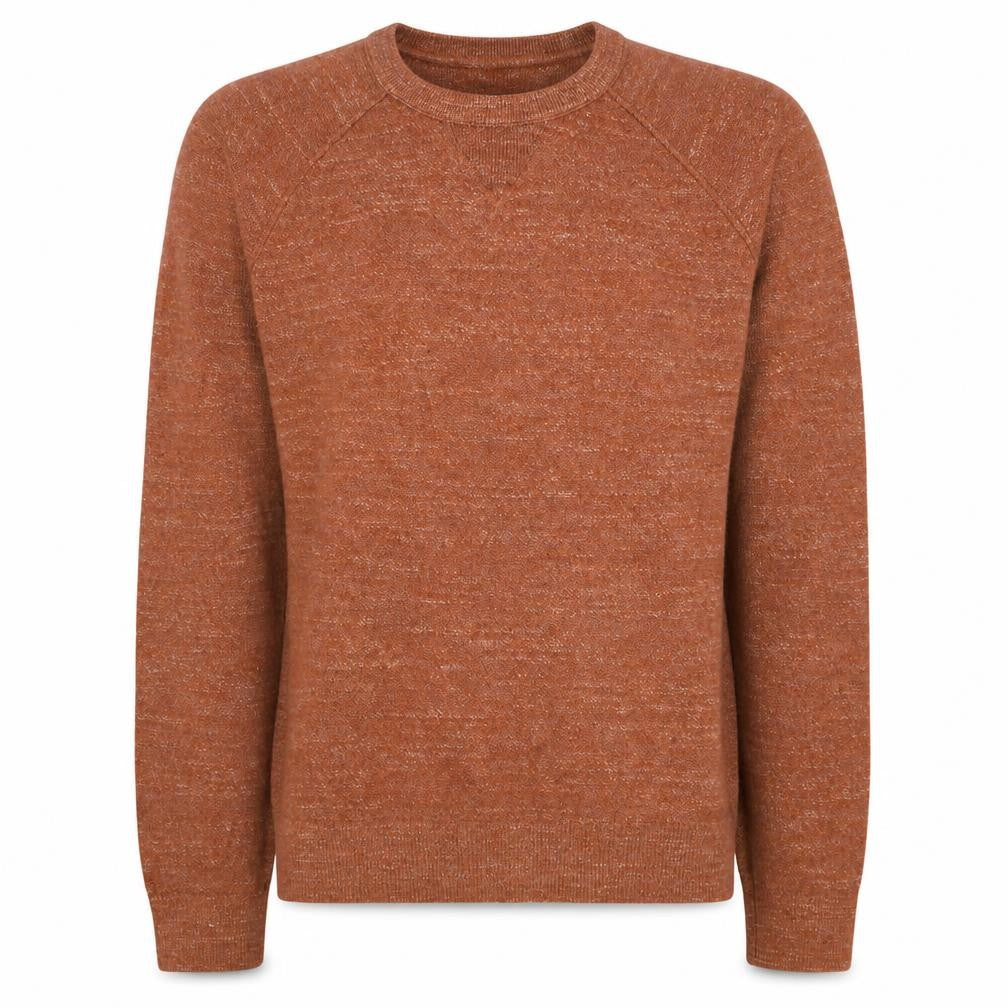 Front view of Gap Men's Brown Cotton Crew Neck jumper, size M