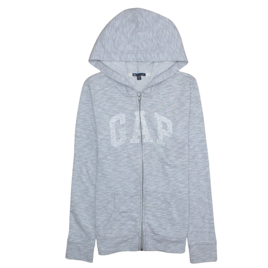 GAP Women's Grey Full Zip Hoodie Medium Cotton Blend Casual