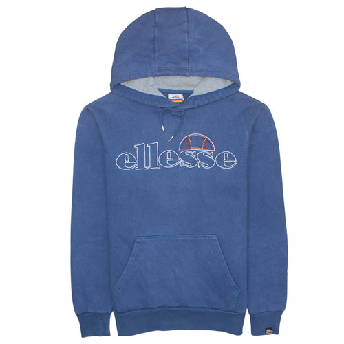 Ellesse Men's Blue Pullover Hoodie M Embroidered Logo Sports Style