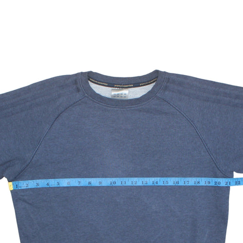 Adidas Men's Blue Crew Neck Fleece Pullover Sweatshirt Size M