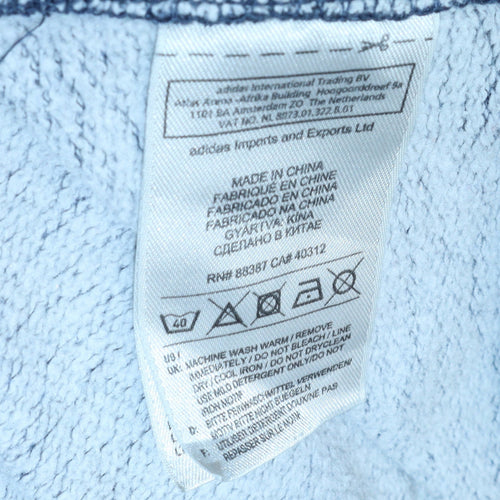 Adidas Men's Blue Crew Neck Fleece Pullover Sweatshirt Size M