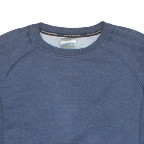 Adidas Men's Blue Crew Neck Fleece Pullover Sweatshirt Size M