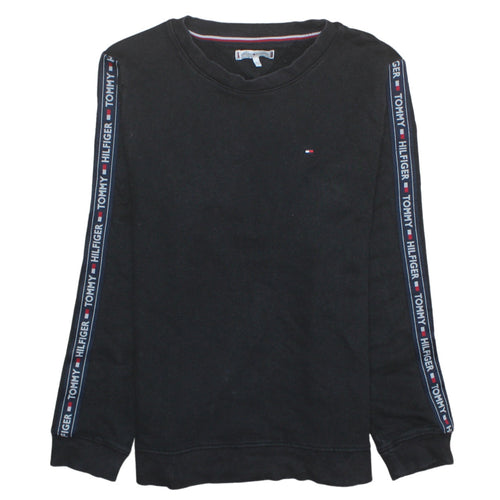Tommy Hilfiger Men's Black Logo Sleeve Pullover Sweatshirt Medium