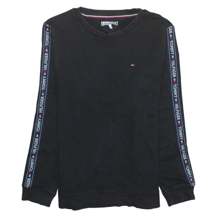 Tommy Hilfiger Men's Black Logo Sleeve Pullover Sweatshirt Medium