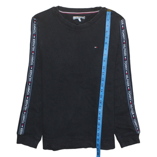 Tommy Hilfiger Men's Black Logo Sleeve Pullover Sweatshirt Medium