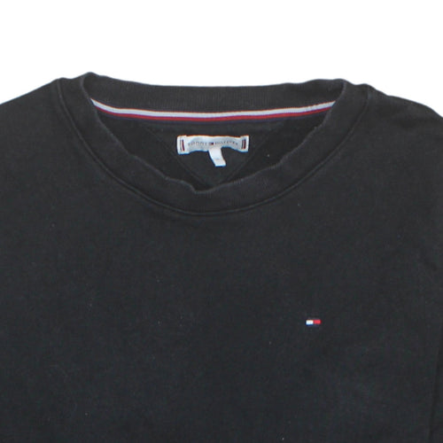 Tommy Hilfiger Men's Black Logo Sleeve Pullover Sweatshirt Medium