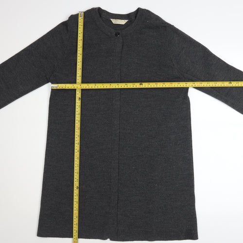 Marks & Spencer Women’s Grey Merino Wool Blend Longline Cardigan UK 12