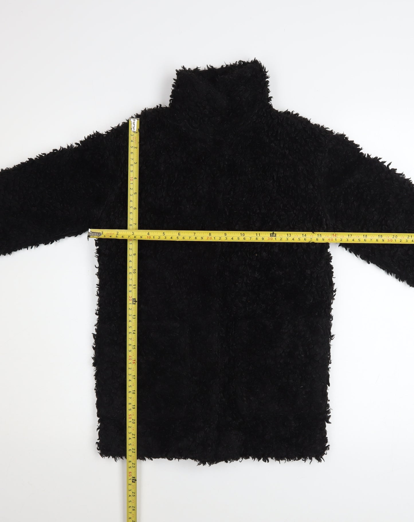 H&M Girls Black Fleece Basic Coat 8-9 Years Lined Winter Outerwear
