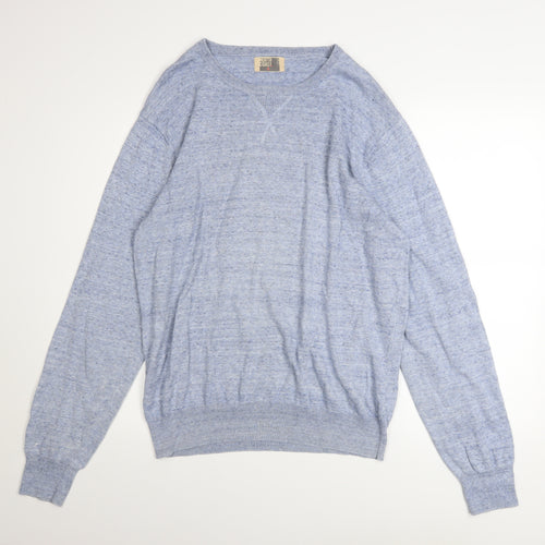 Marks and Spencer North Coast Men’s Blue Cotton Crew Neck Jumper L