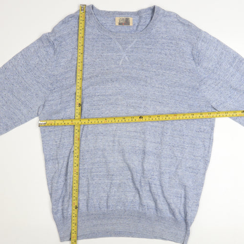 Marks and Spencer North Coast Men’s Blue Cotton Crew Neck Jumper L