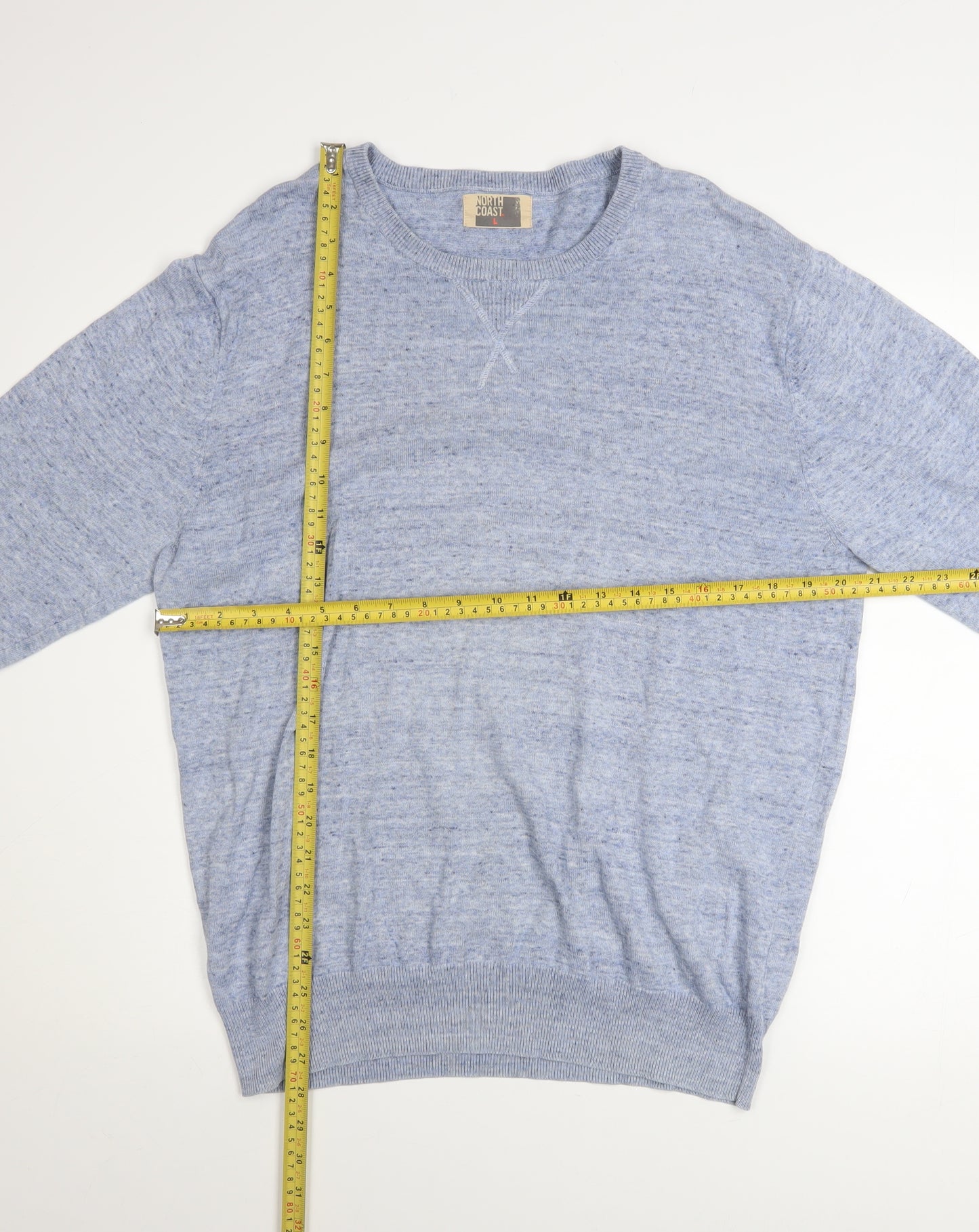Marks and Spencer North Coast Men’s Blue Cotton Crew Neck Jumper L