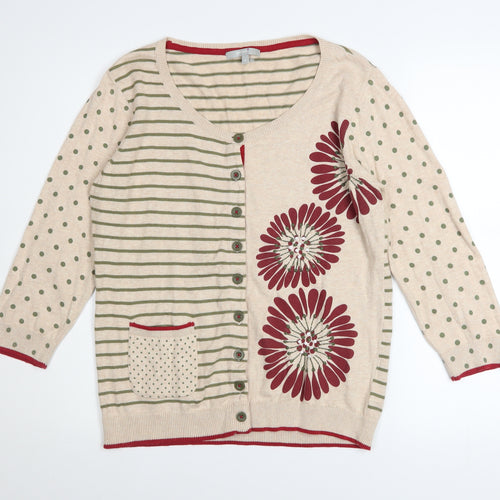 Marks and Spencer Per Una Women’s Beige Floral Cardigan Size 14
