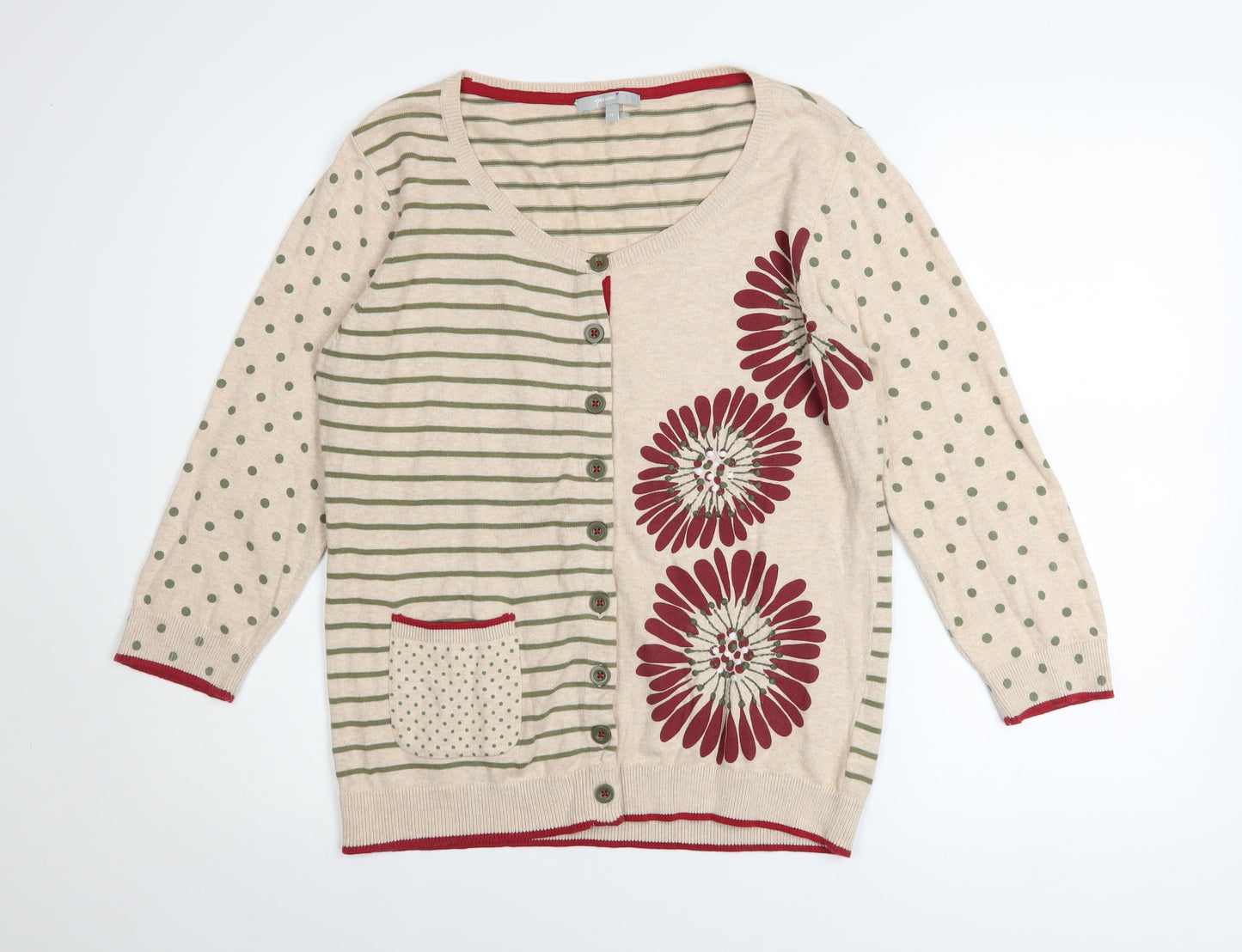 Marks and Spencer Per Una Women’s Beige Floral Cardigan Size 14