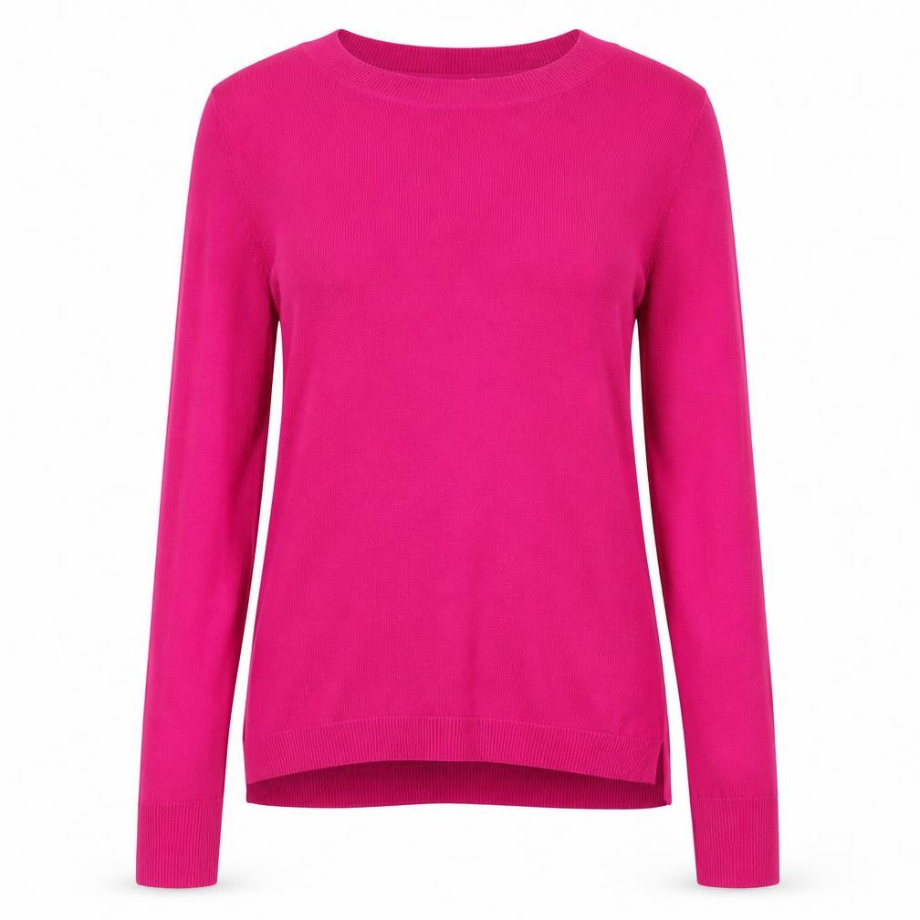 Principles Women Pink Crew Neck Long Sleeve Acrylic Jumper Size 12