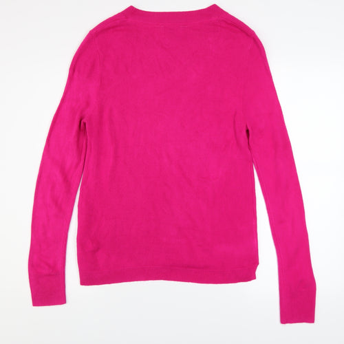 Principles Women Pink Crew Neck Long Sleeve Acrylic Jumper Size 12
