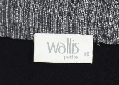 Wallis Women Black Petite Size 10 Beaded V-Neck 3/4 Sleeve Jumper