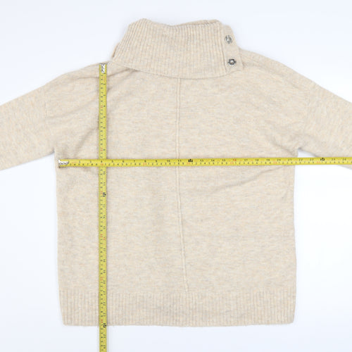 Wallis Women’s Beige Roll Neck Knit Pullover Jumper Size M