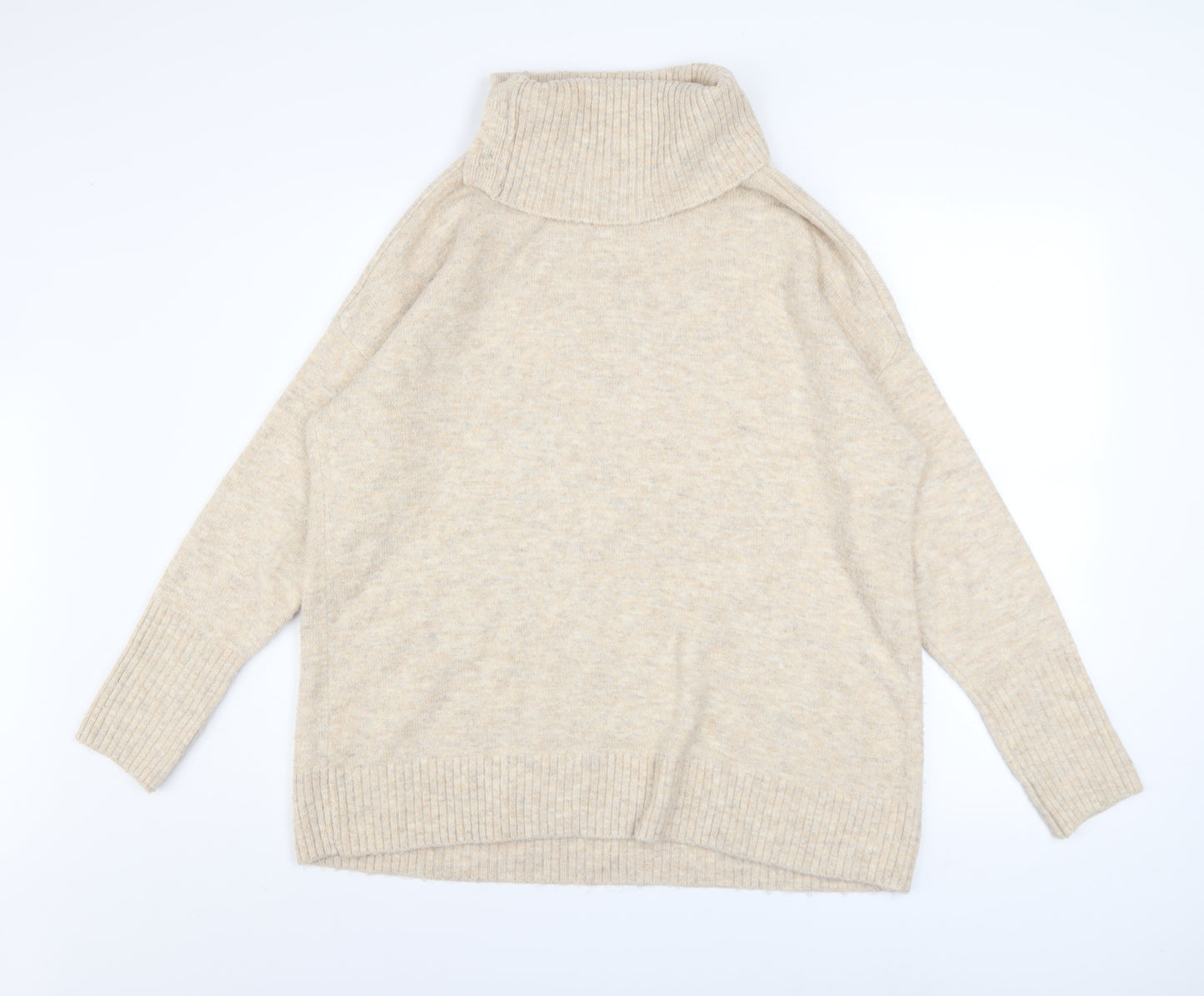 Wallis Women’s Beige Roll Neck Knit Pullover Jumper Size M