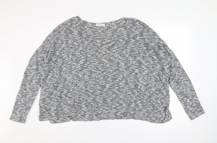 Swell Women Grey Cotton Relaxed Fit Knit Pullover Jumper Size 14