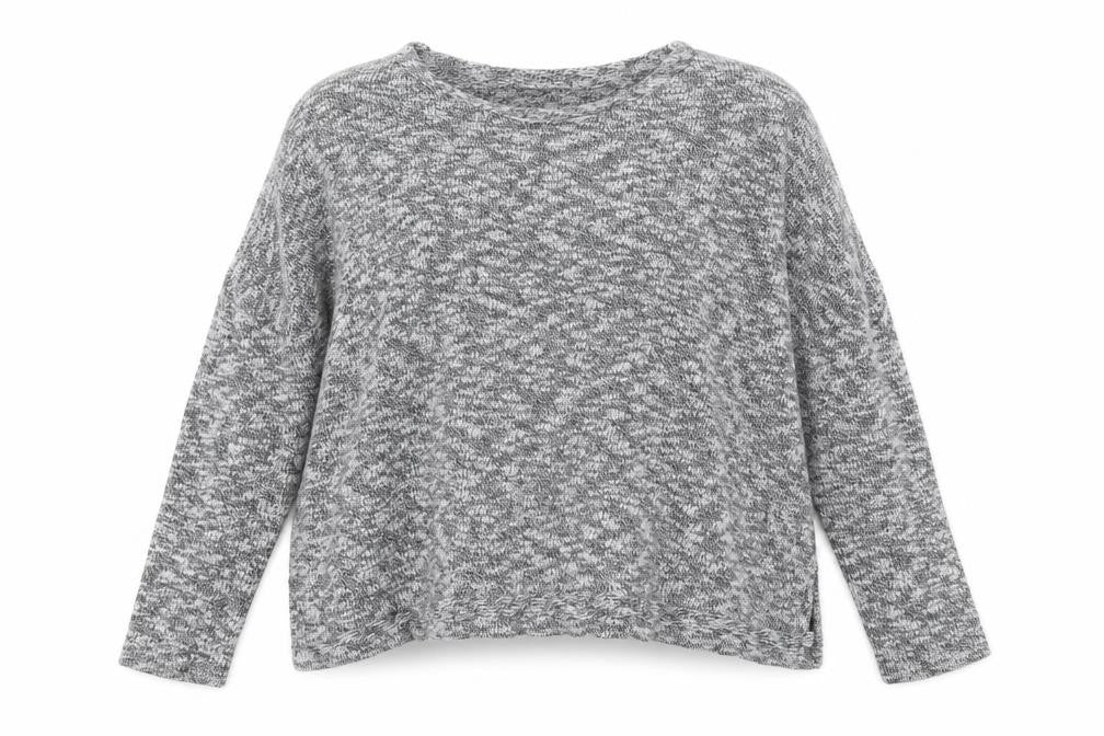 Front view of Swell Women Grey Cotton Relaxed Fit Knit jumper, size 14