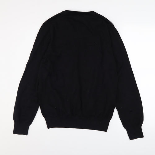 Marks and Spencer Men's Black V-Neck Cotton Jumper M