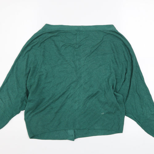 Marks and Spencer Per Una Women's Sea Green Viscose Linen V-Neck Cardigan Size 8