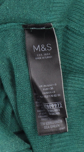 Marks and Spencer Per Una Women's Sea Green Viscose Linen V-Neck Cardigan Size 8