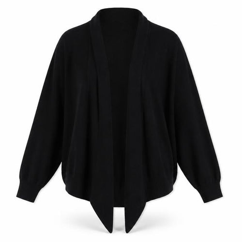 Femme Women's Black L Open Front Knit Cardigan Jumper