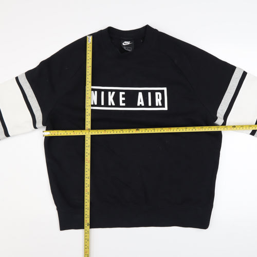 Nike Men’s Black Medium Pullover Sweatshirt Crew Neck Graphic Print