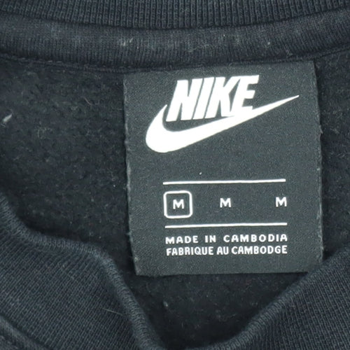 Nike Men’s Black Medium Pullover Sweatshirt Crew Neck Graphic Print