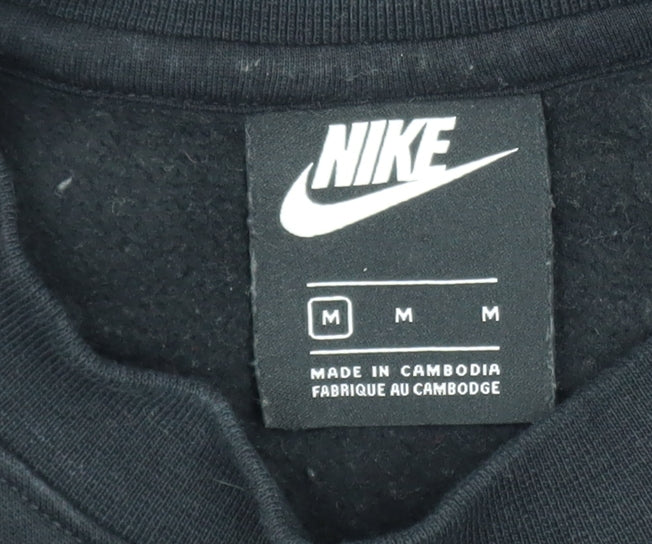 Nike Men’s Black Medium Pullover Sweatshirt Crew Neck Graphic Print