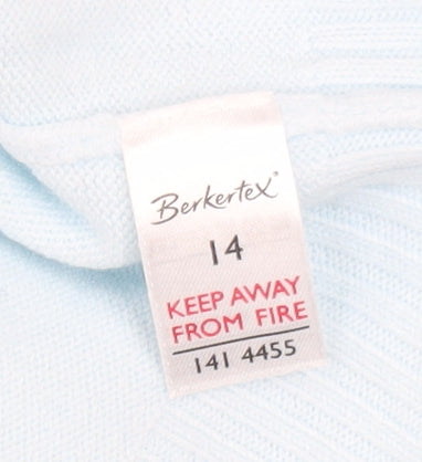 Berkertex Women's Blue Beaded Long Sleeve Cardigan Size 14