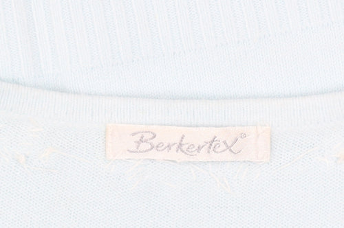 Berkertex Women's Blue Beaded Long Sleeve Cardigan Size 14