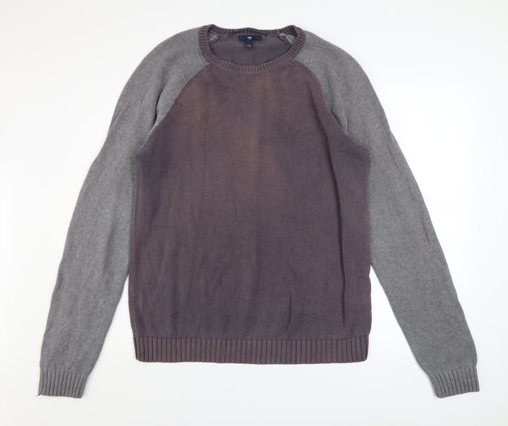 Gap Men’s Grey Cotton Crew Neck Pullover Jumper Size L